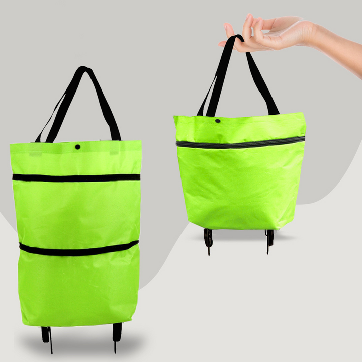 LoungeYard | 2-in-1 Foldable Shopping Bag with Wheels — product view 1