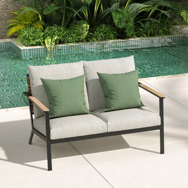 LOUNGE YARD 2-Seat Outdoor Loveseat with Thick Cushions