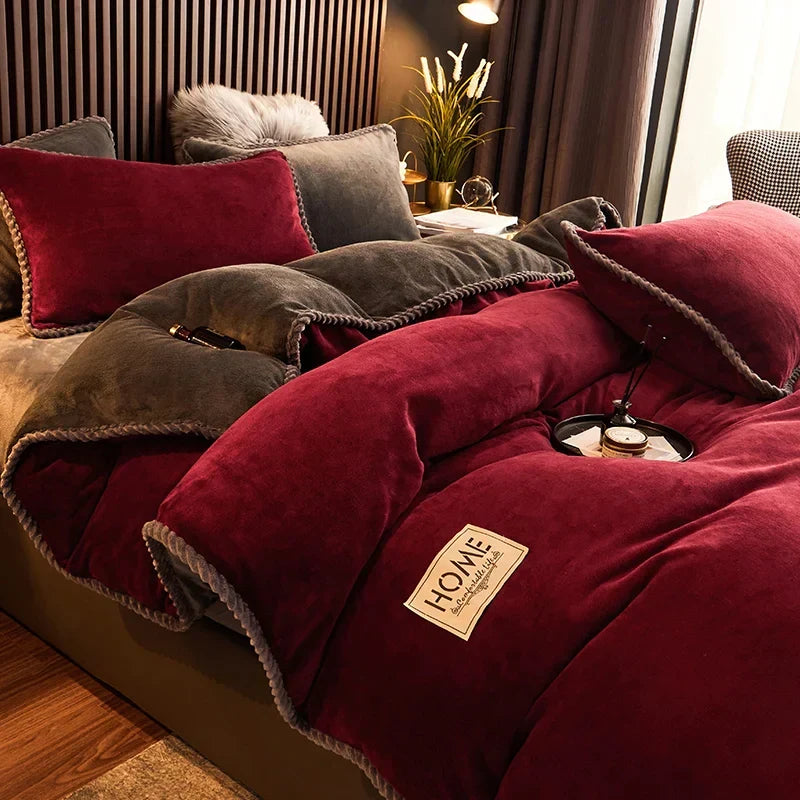 LoungeYard | Luxury Velvet Fleece Duvet Cover Set - PlushHaven — product view 1