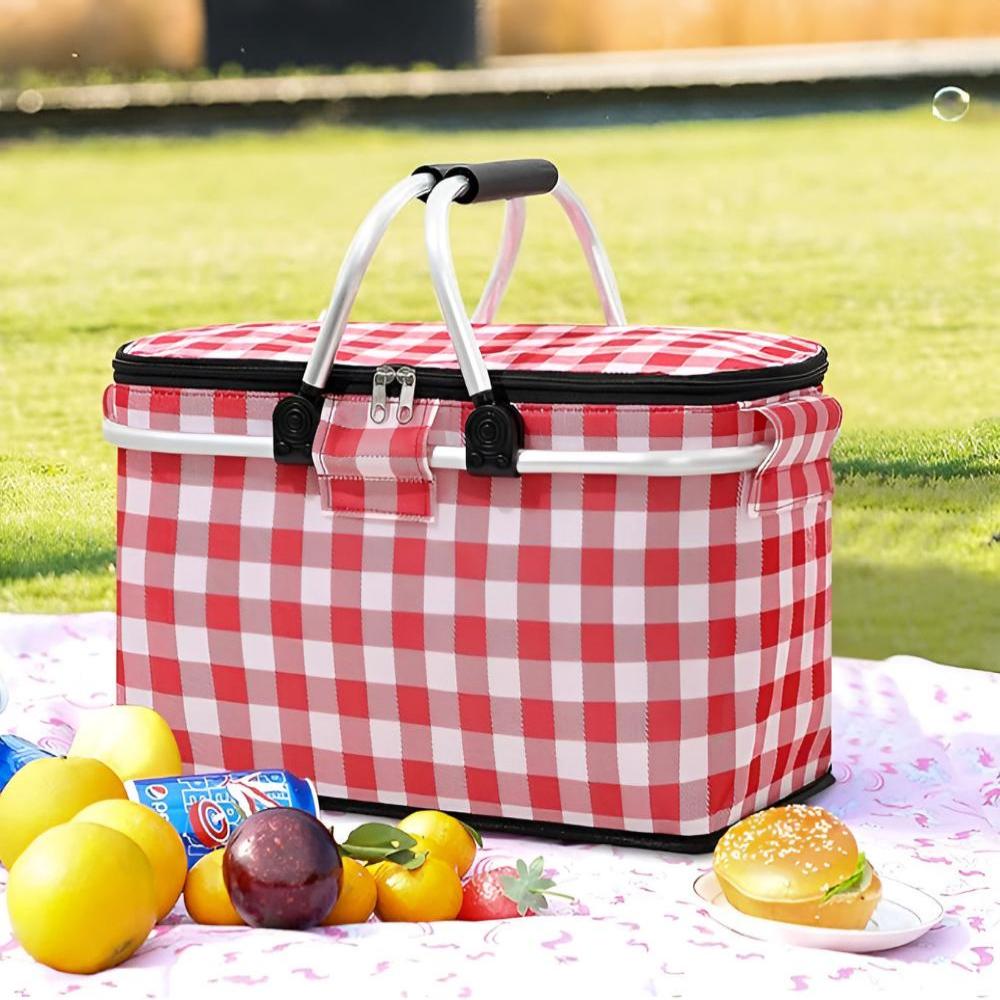 LoungeYard | Foldable Checkered Picnic Basket — product view 7