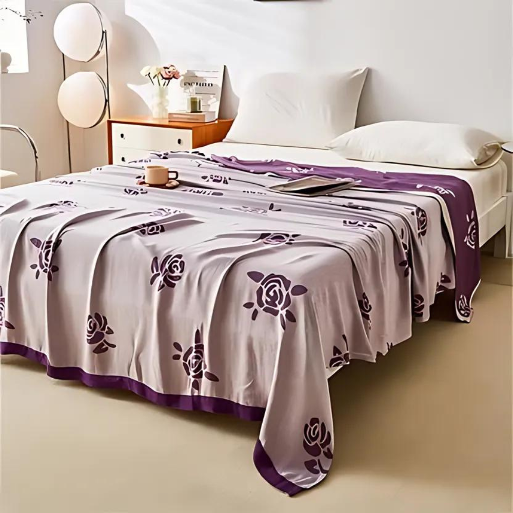 LoungeYard | Bamboo Fiber Rose Cooling Blanket — product view 6