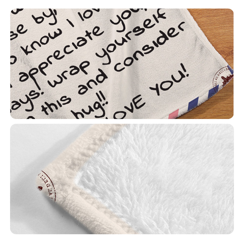 Letter Printed Flannel Throw Blanket Gift for Mom | LoungeYard — product view 7