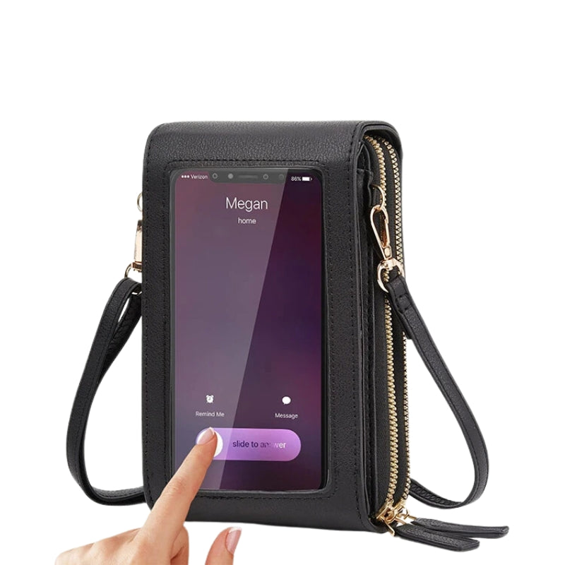 LoungeYard | Leather Crossbody Phone Bag | Over-the-Shoulder Phone Bag — product view 7