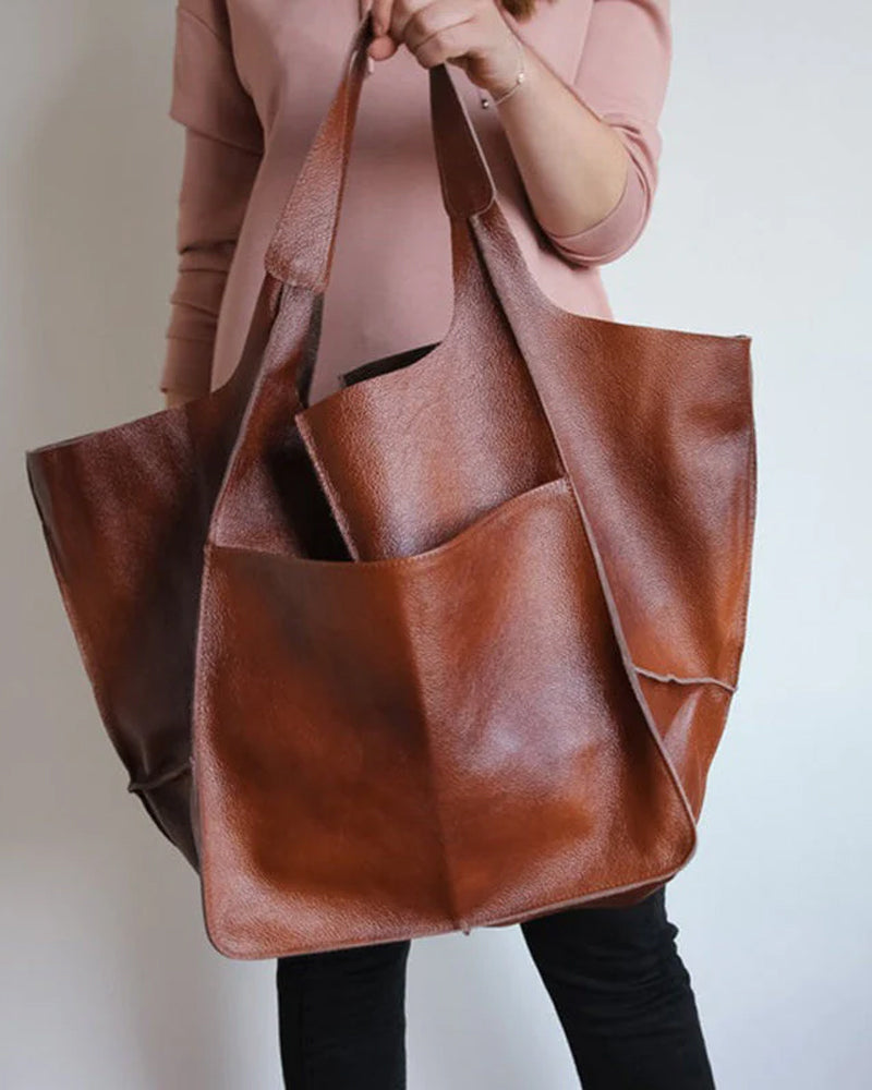 LoungeYard | Chic & Sustainable Leather Bag with Large Capacity - Elegant, Versatile Women's Handbag — product view 5