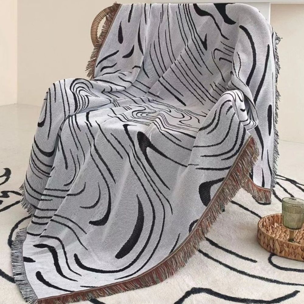 LoungeYard | Marble Woven Throw Blanket — product view 7