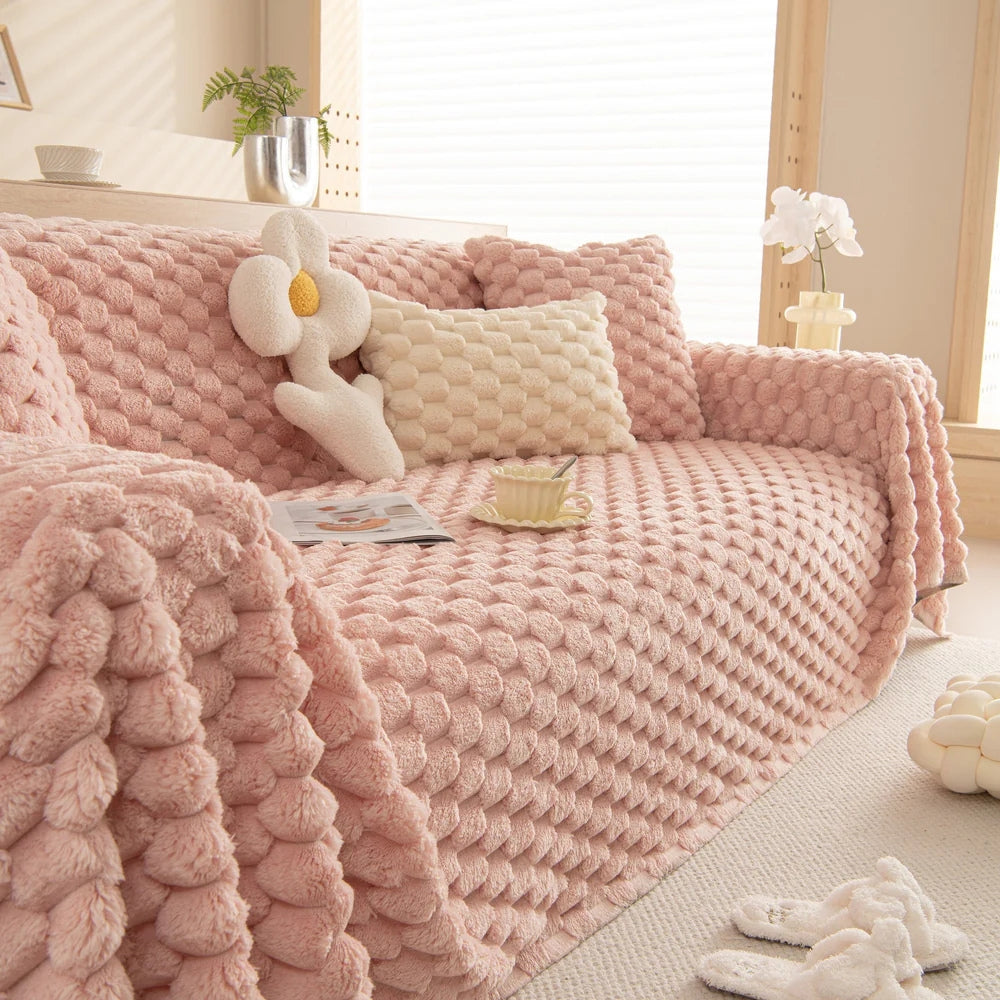 LoungeYard | Tufted Rabbit Faux Sofa Cover — product view 7
