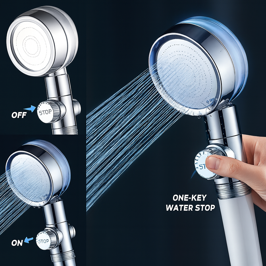 LoungeYard | Hydro Colorful High-Pressure Rainfall Shower Head — product view 3