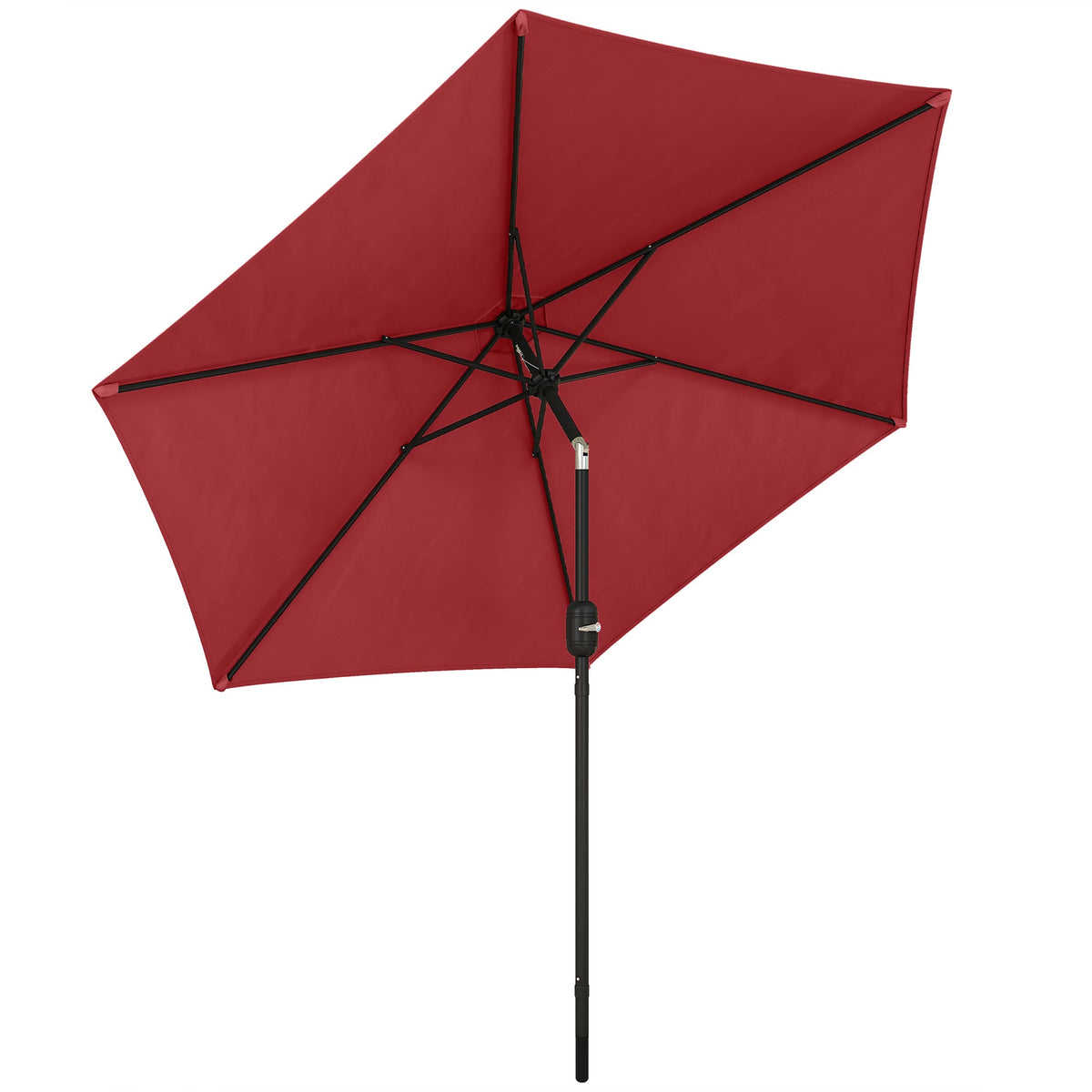 2.6 m Garden Parasol with Tilt, Crank, Vent & Aluminium Pole, Wine Red — product view 1