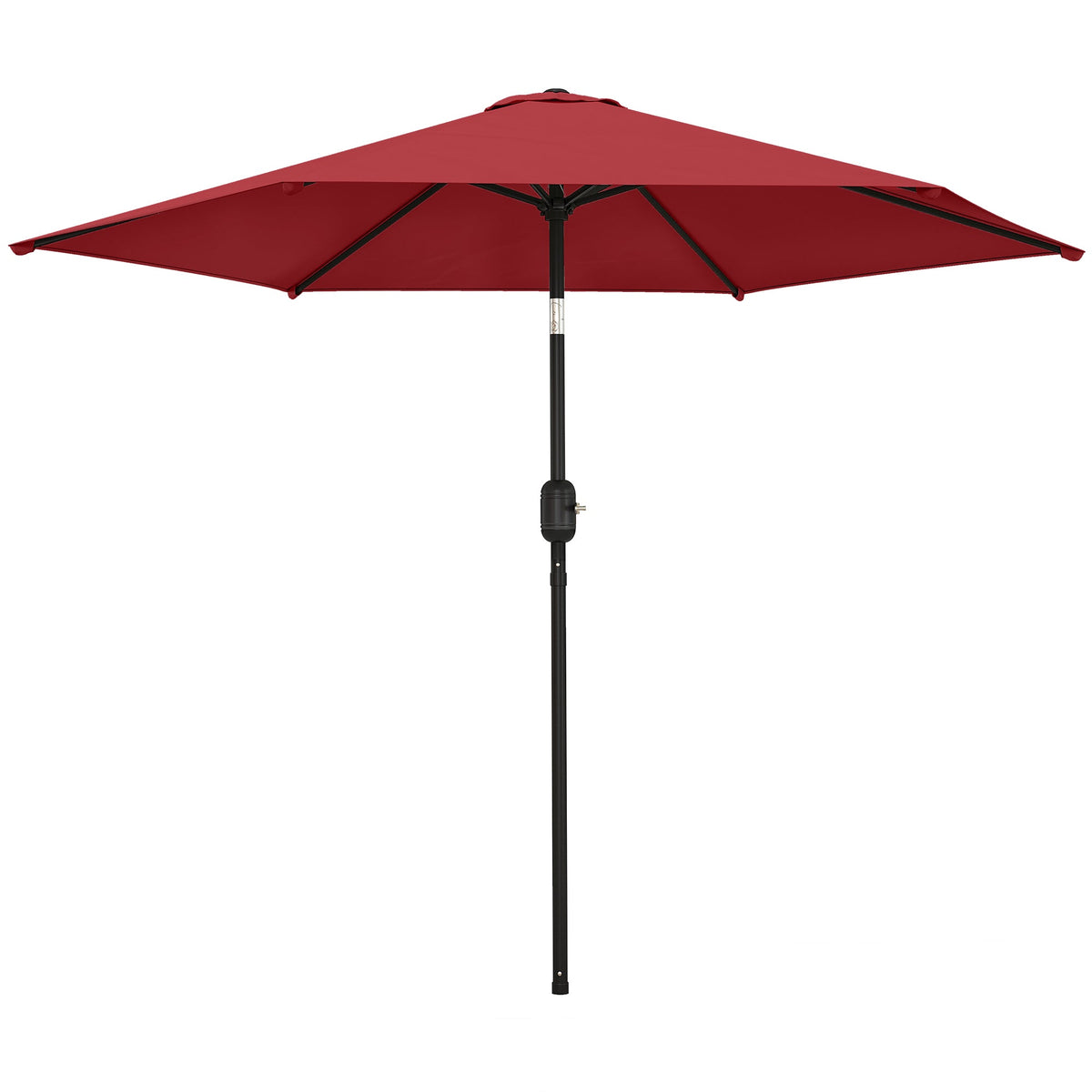2.6 m Garden Parasol with Tilt, Crank, Vent & Aluminium Pole, Wine Red — product view 2