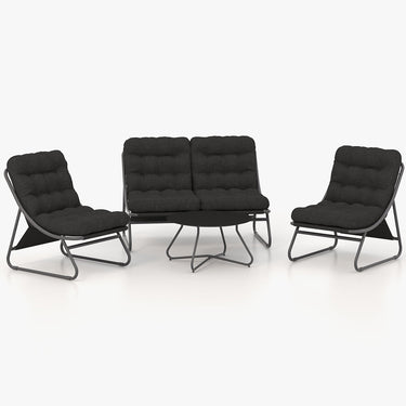 LOUNGE YARD 4-Seat Conversation Sofa Set with Removable Cushion