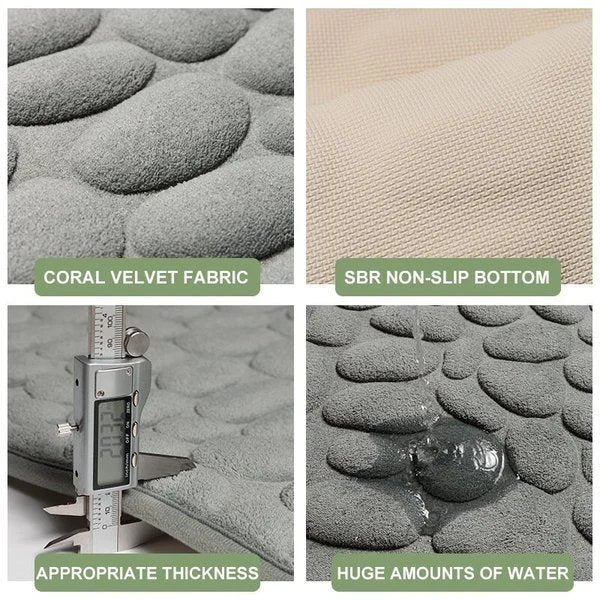 LoungeYard | Cobblestone Embossed Bathroom Bath Mat — product view 4