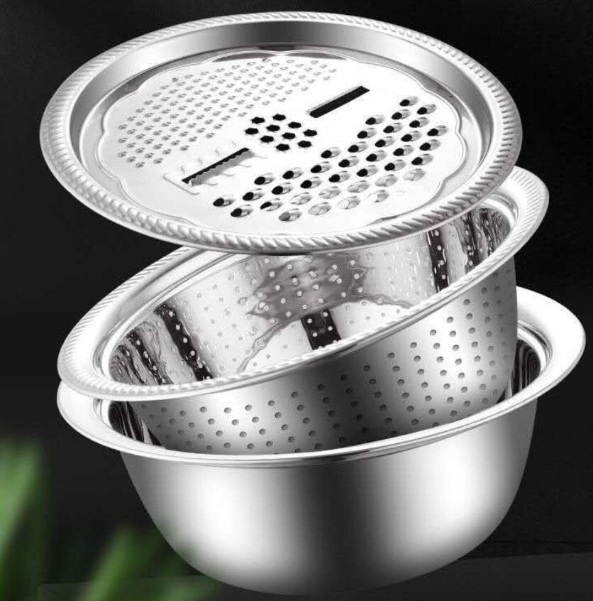 LoungeYard | Multifunctional colander in stainless steel — product view 1