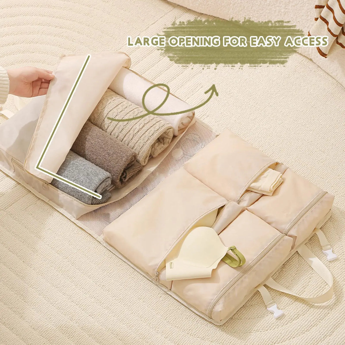 LoungeYard | Packwonder Hanging Travel Bag | Compact & Foldable | With Multiple Compartments | Stylish Organizer — product view 2