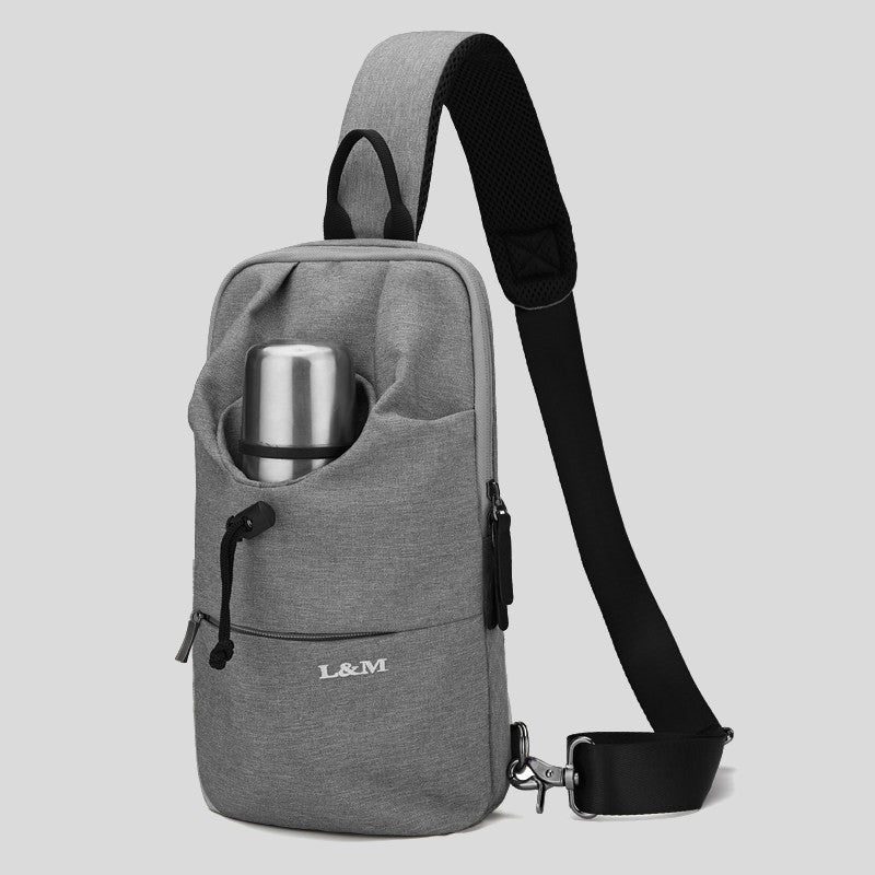 LoungeYard | Portable Waterproof Sling Bag with Cup Holder, for Travel, Biking, Gym & More — product view 3