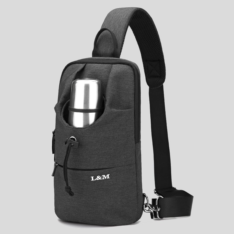 LoungeYard | Portable Waterproof Sling Bag with Cup Holder, for Travel, Biking, Gym & More — product view 2