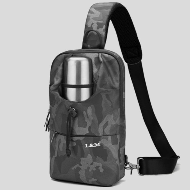 LoungeYard | Portable Waterproof Sling Bag with Cup Holder, for Travel, Biking, Gym & More — product view 4