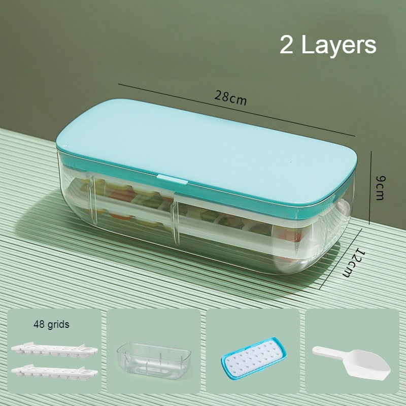 LoungeYard | 2-Tier 48 Grids Ice Cube Tray, with Clear Ice Cube Storage Box — product view 2