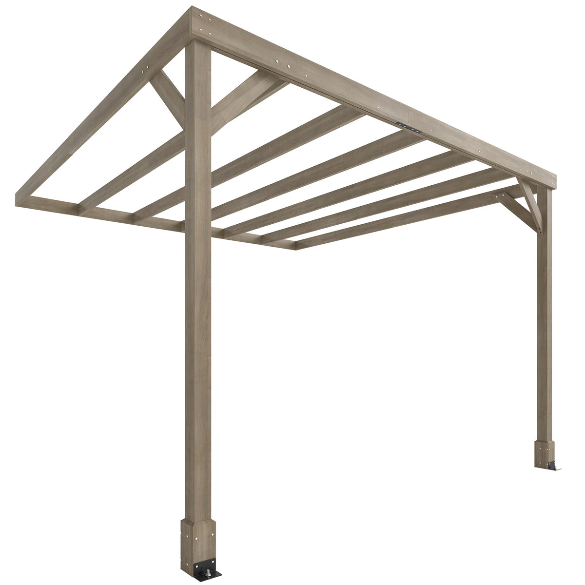 PerArbor 3 x 3 m Lean-To Wooden Pergola Kit, Light Brown — product view 1