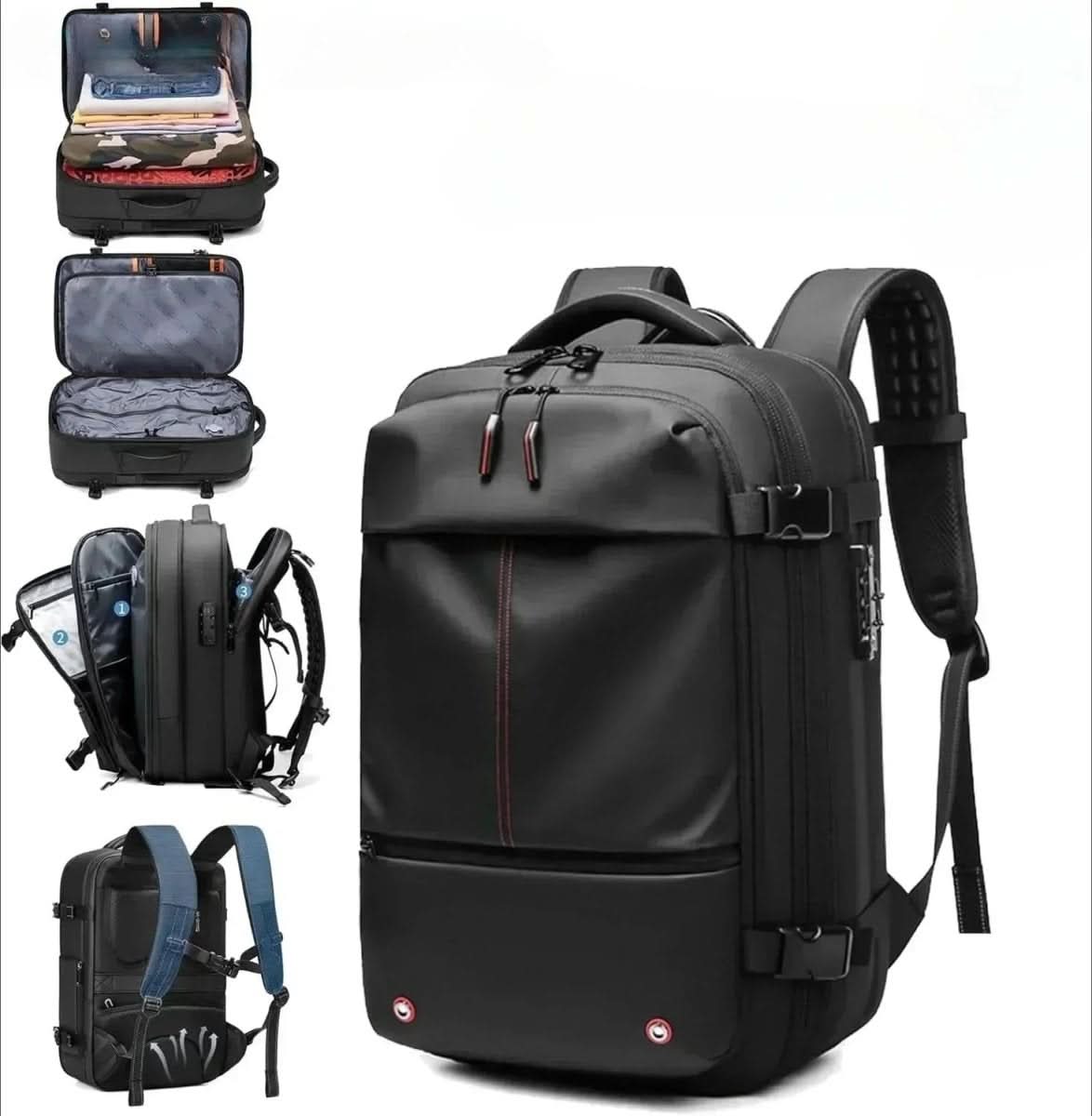 LoungeYard | Compressible travel backpack with laptop compartment — product view 2