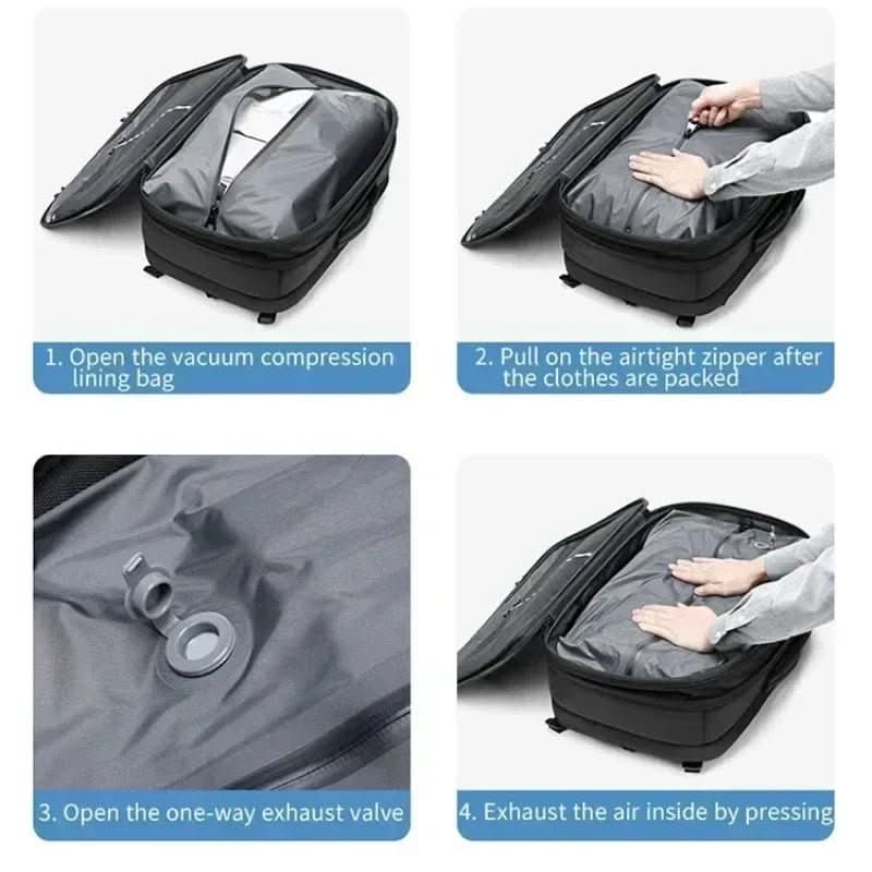 LoungeYard | Compressible travel backpack with laptop compartment — product view 6