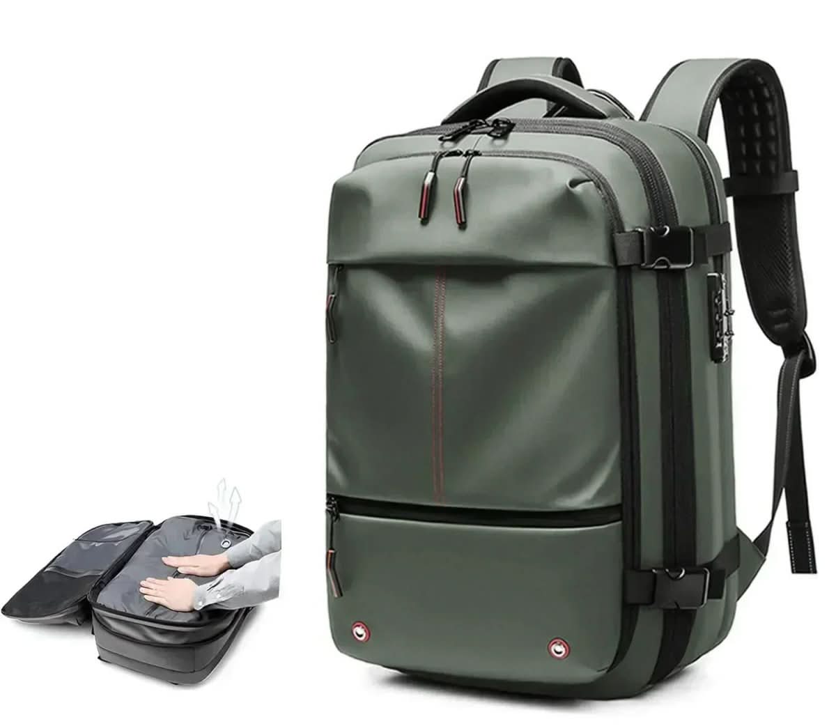 LoungeYard | Compressible travel backpack with laptop compartment — product view 7
