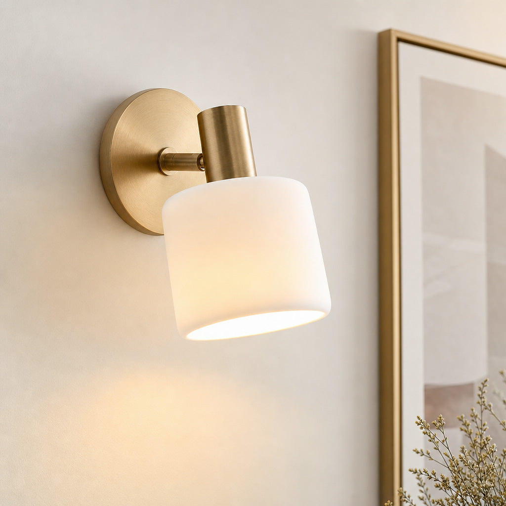 Modern Porcelain LED Wall Sconce Minimalist Bathroom Bedroom Hallway — Style A Style B — product view 1