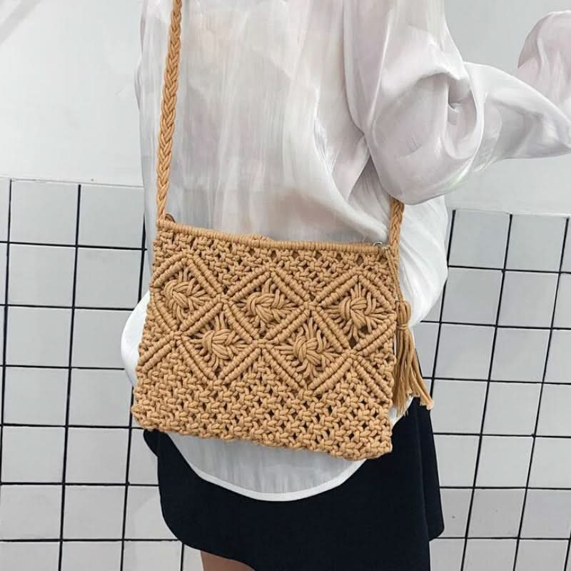 LoungeYard | Woven Shoulder Bag for Women – Summer Boho Style — product view 4