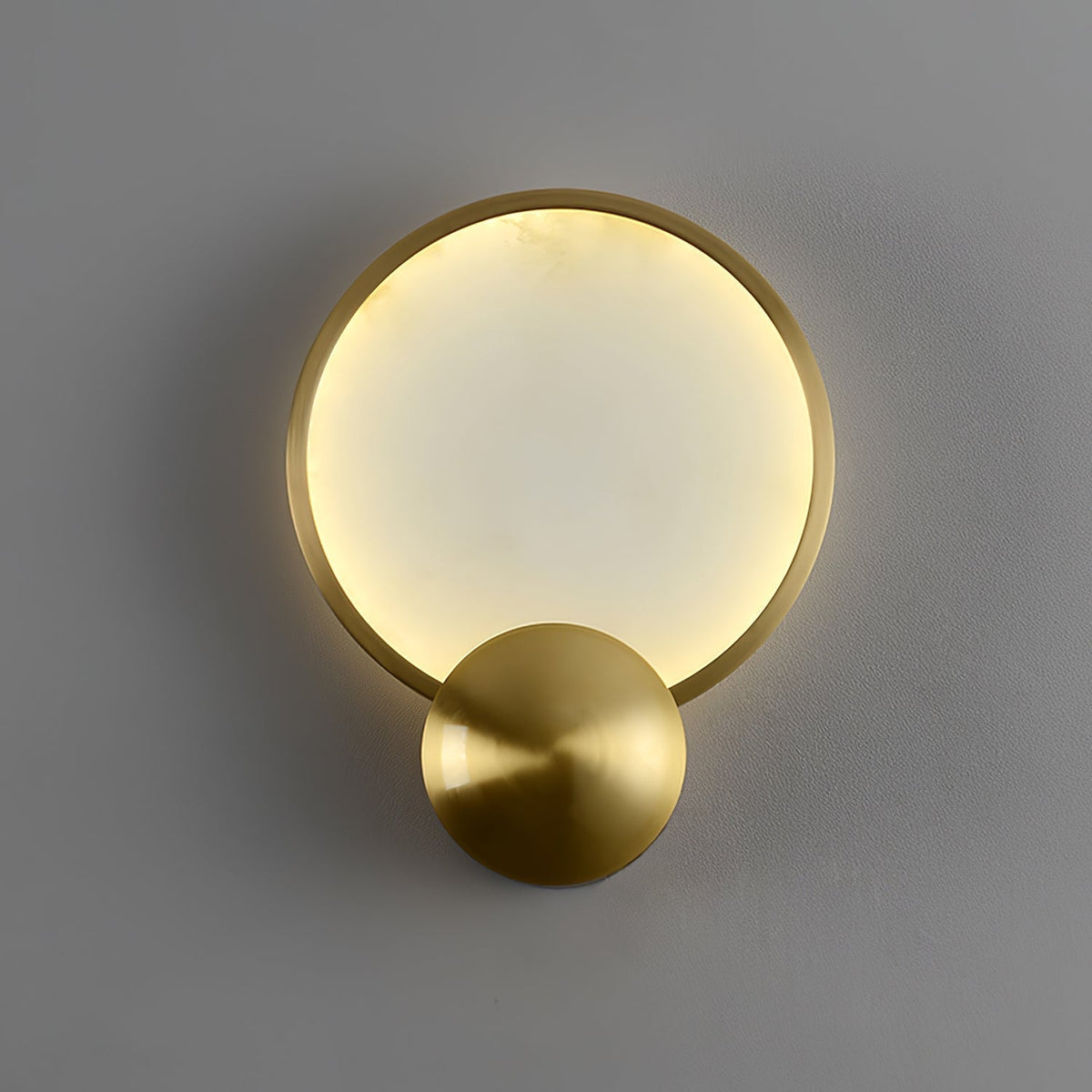 Accent Alabaster Wall Sconce Gold Brushed LED Dimmable Bedroom Living Room — 9.8 Inch — product view 1