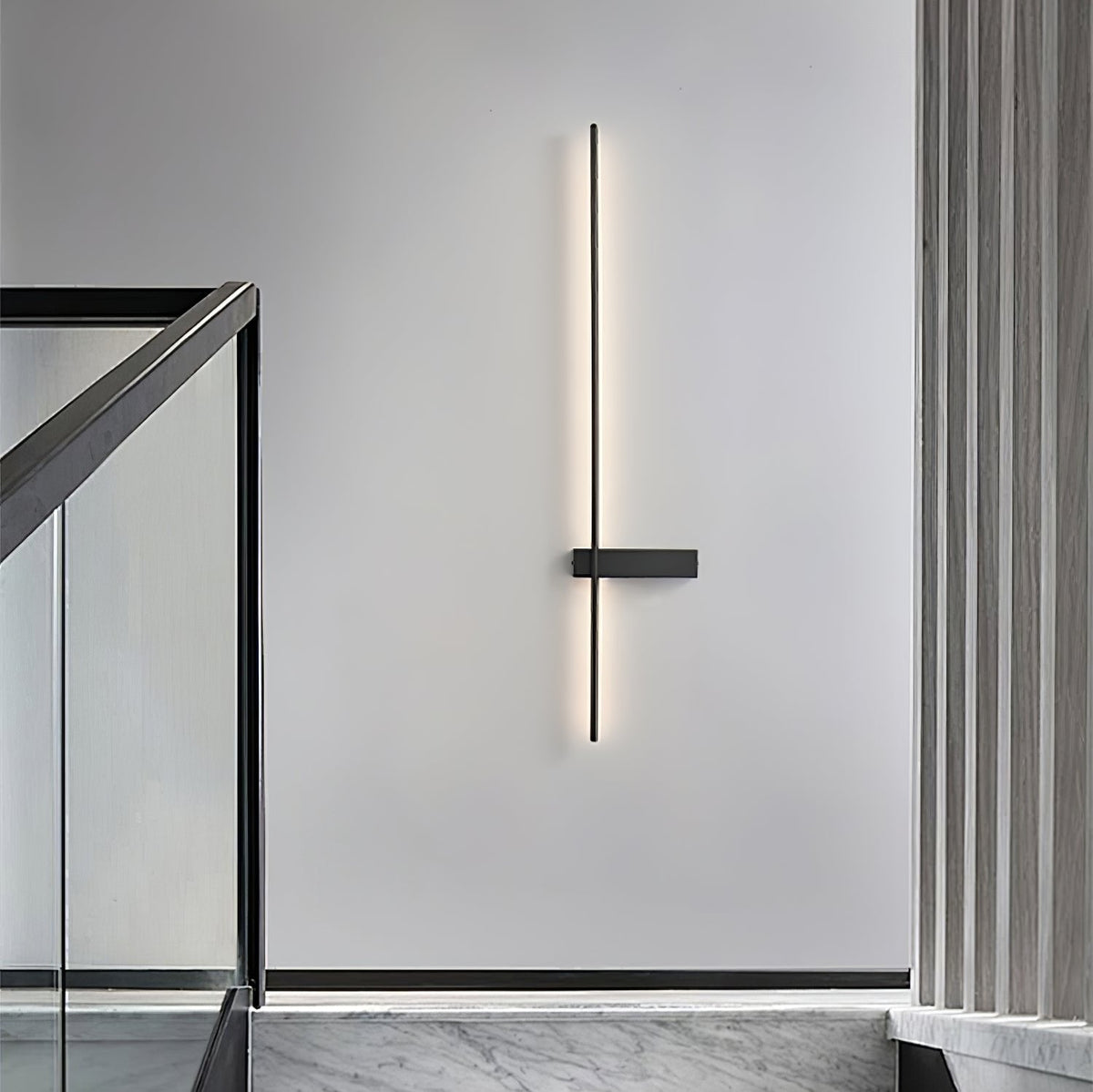 Adeline Linear Wall Sconce Dimmable Slim Bedroom Living Room Hallway — Black 23 to 47 Inch — product view 5