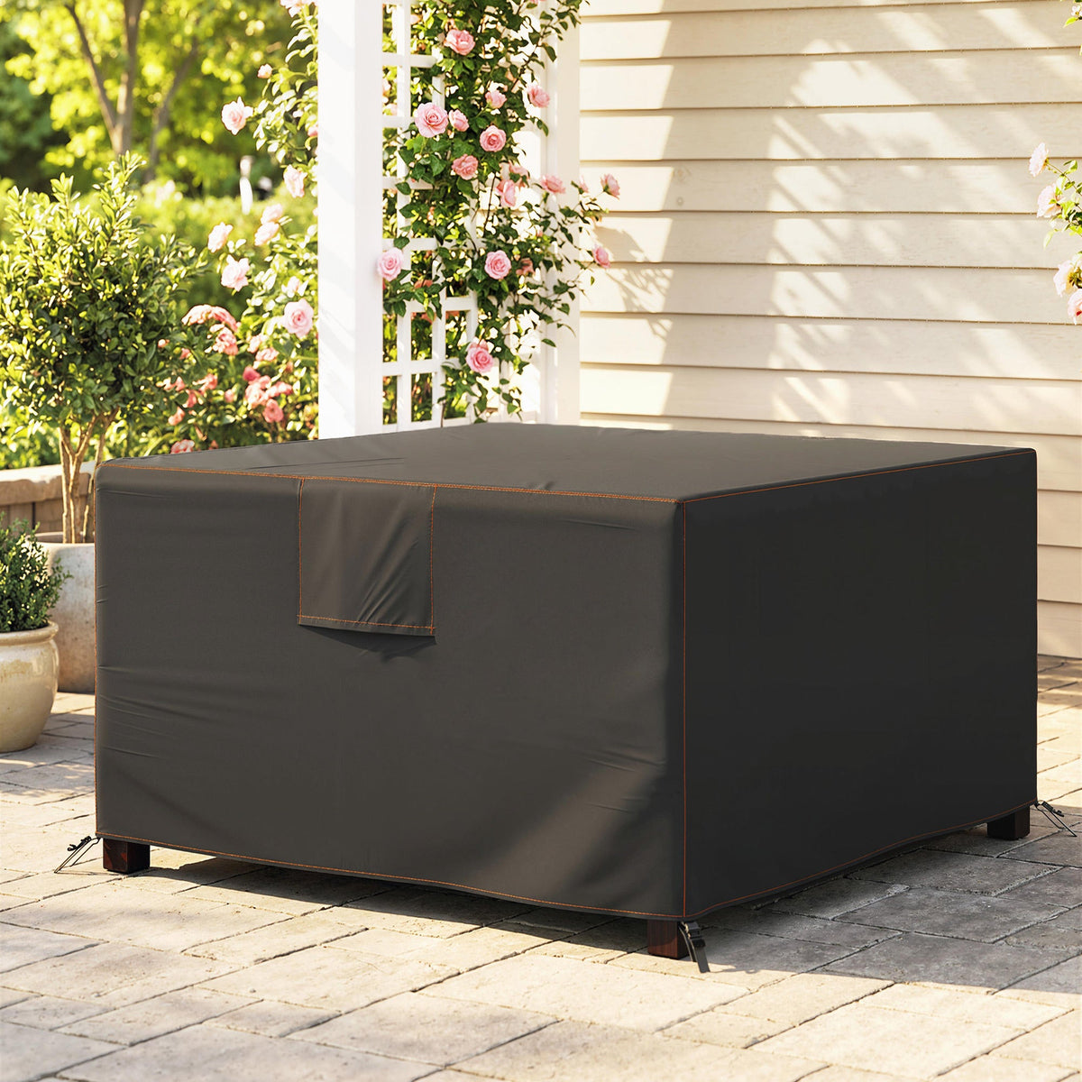 125 x 125 x 74 cm Garden Furniture Cover with Air Vent, Black — product view 3
