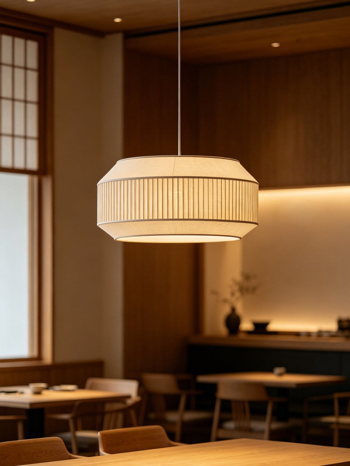 Alder Fluted Fabric Pendant Lamp — product view 7