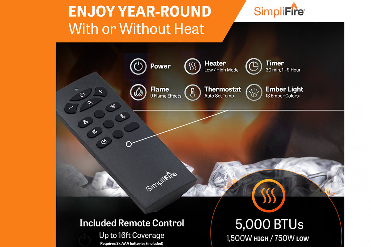 Simplifire Crestline Wall Mount Mantel Kit for Allusion Slim Fireplace (WMK-WH-ALLS50/60) — product view 6