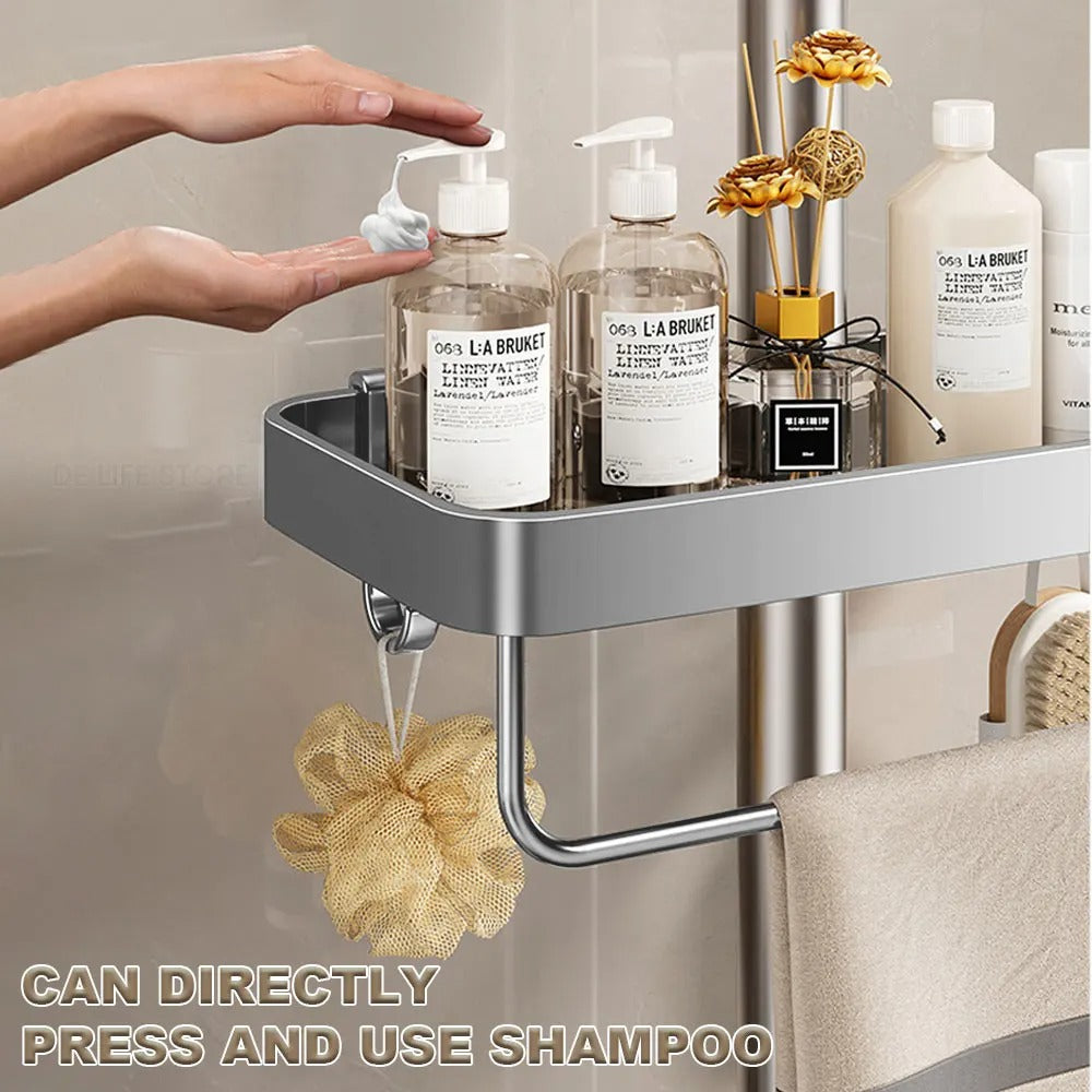 LoungeYard | Aluminum Shower Shelf Without Drilling | Practical Shower Tray — product view 7
