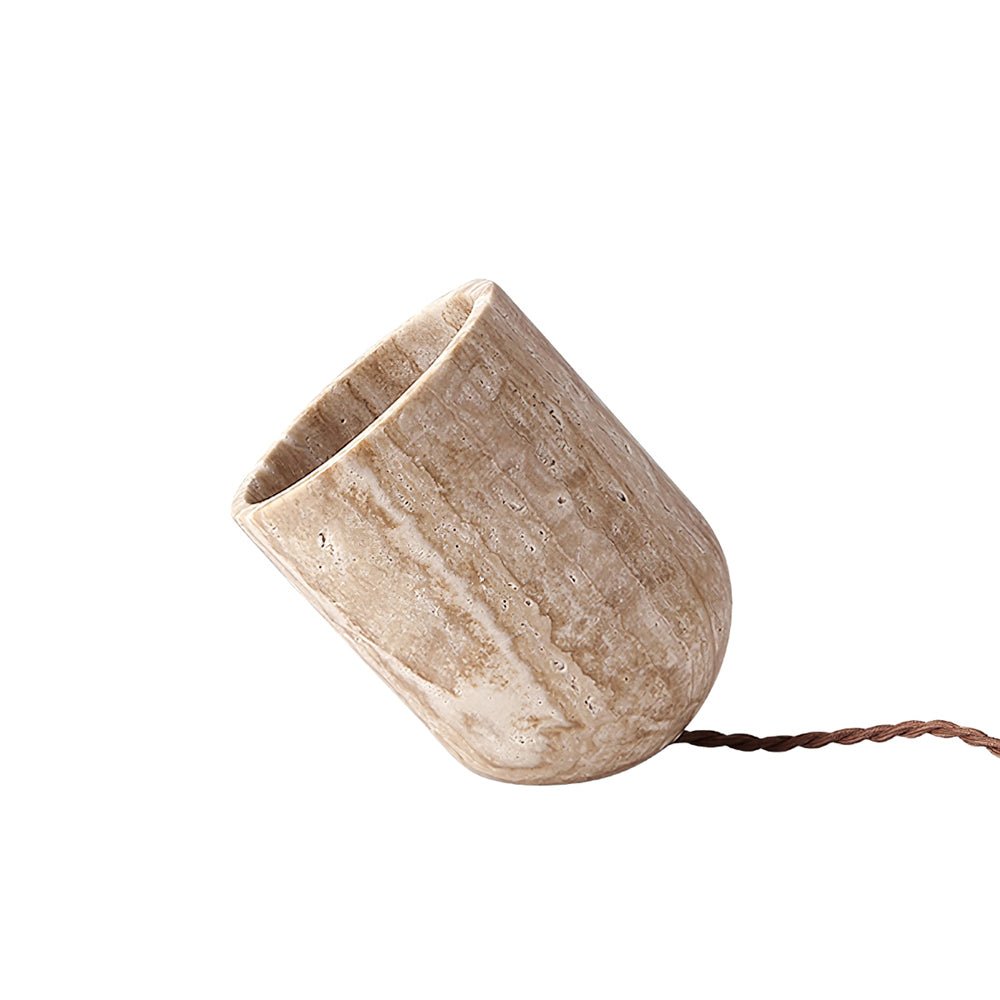 Mysilarae Tapered Block Travertine Table Lamp — product view 6