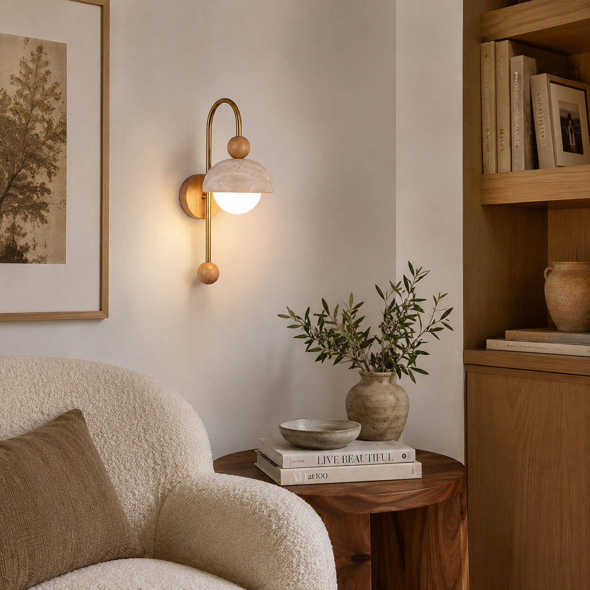 Ansa Travertine Wall Sconce — product view 5