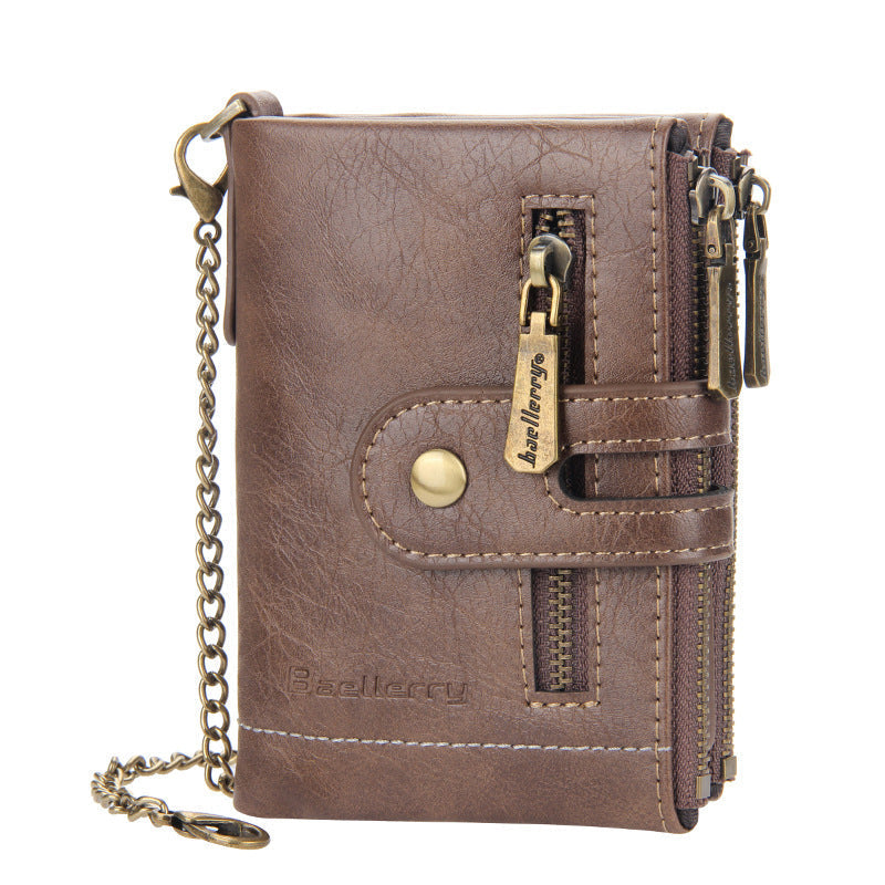 LoungeYard | Men's RFID Wallet with Chain, Retro Bifold Card Holder Wallet — product view 1