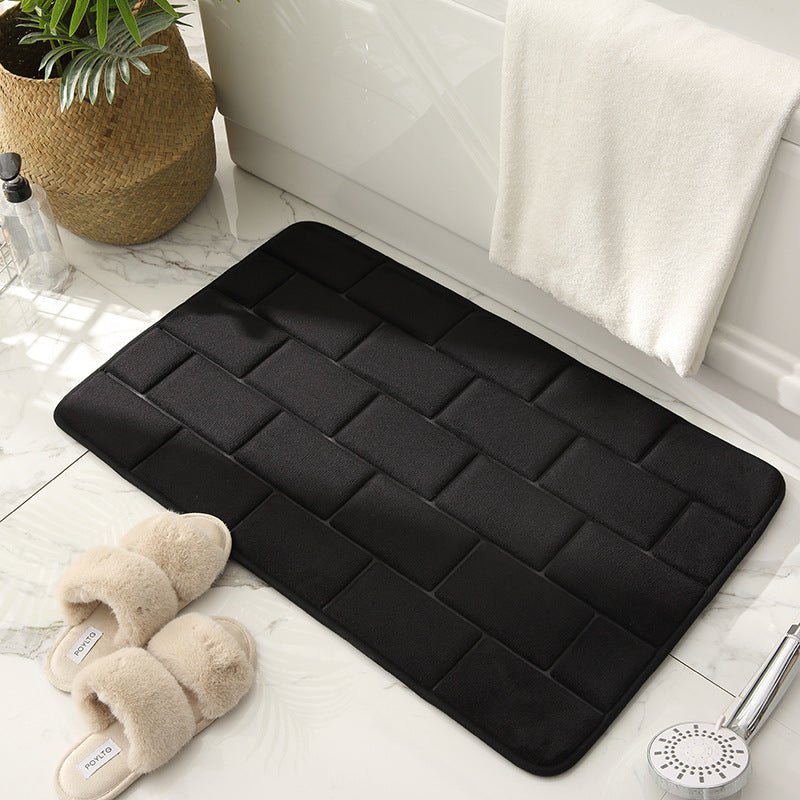 LoungeYard | Non-slip Bath Mat Beige Brick Pattern | Bath Mats — product view 1