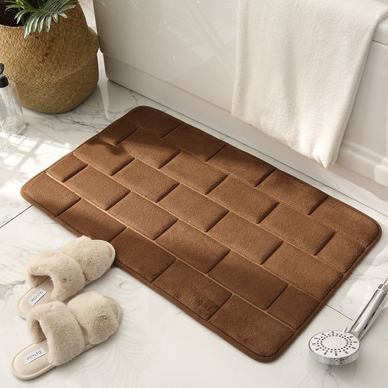 LoungeYard | Non-slip Bath Mat Beige Brick Pattern | Bath Mats — product view 5