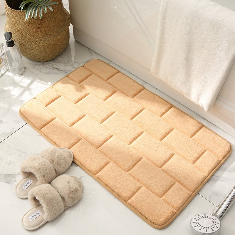 LoungeYard | Non-slip Bath Mat Beige Brick Pattern | Bath Mats — product view 4