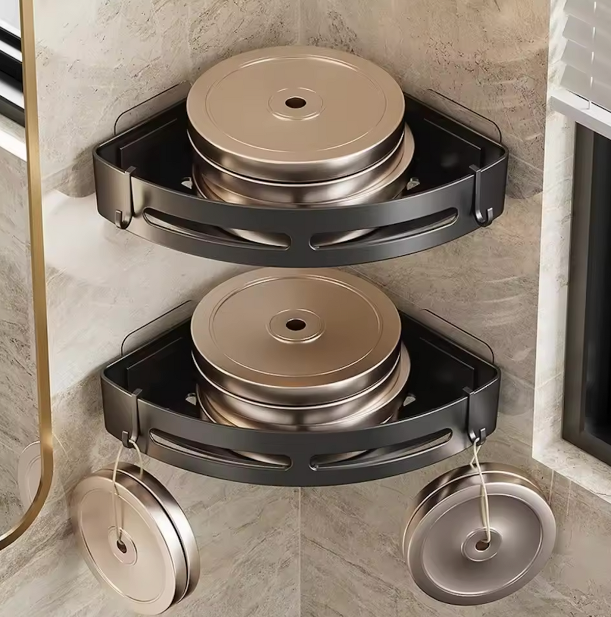LoungeYard | AquaLock Shower Shelf | Shower Tray No Drilling Transparent — product view 3