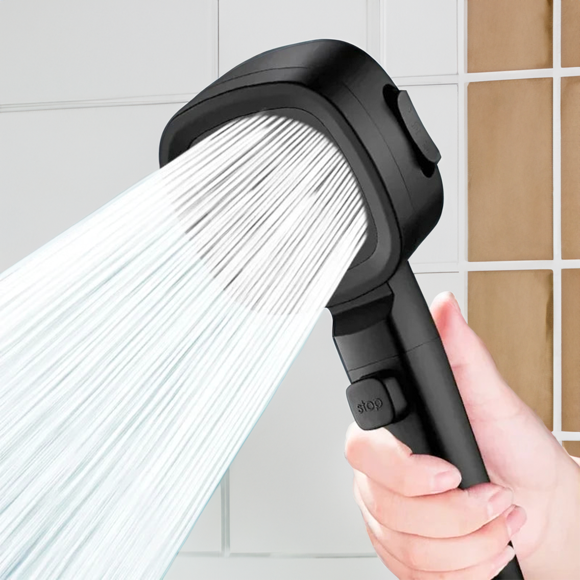 LoungeYard | AquaPulse | High-Pressure Shower Head with Adjustable Spray Modes — product view 2