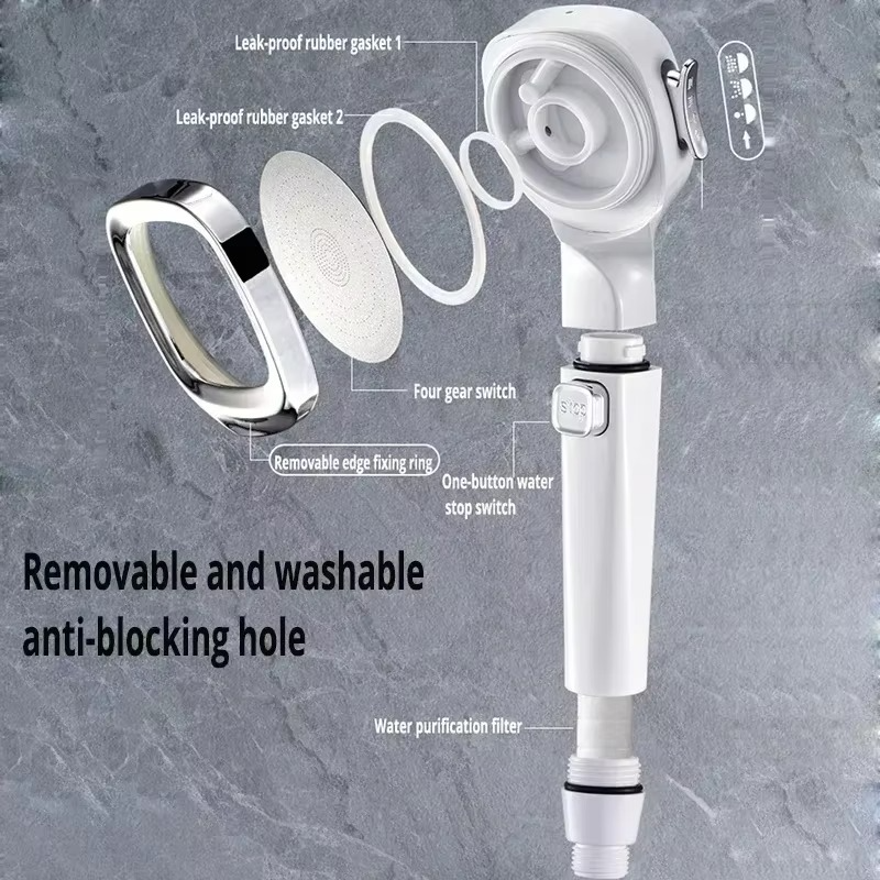 LoungeYard | AquaPulse | High-Pressure Shower Head with Adjustable Spray Modes — product view 4