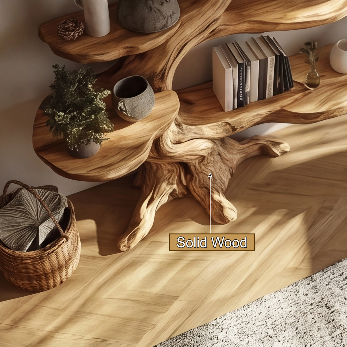 Arborealis Sculpted Solid Wood Tree Bookshelf — product view 4
