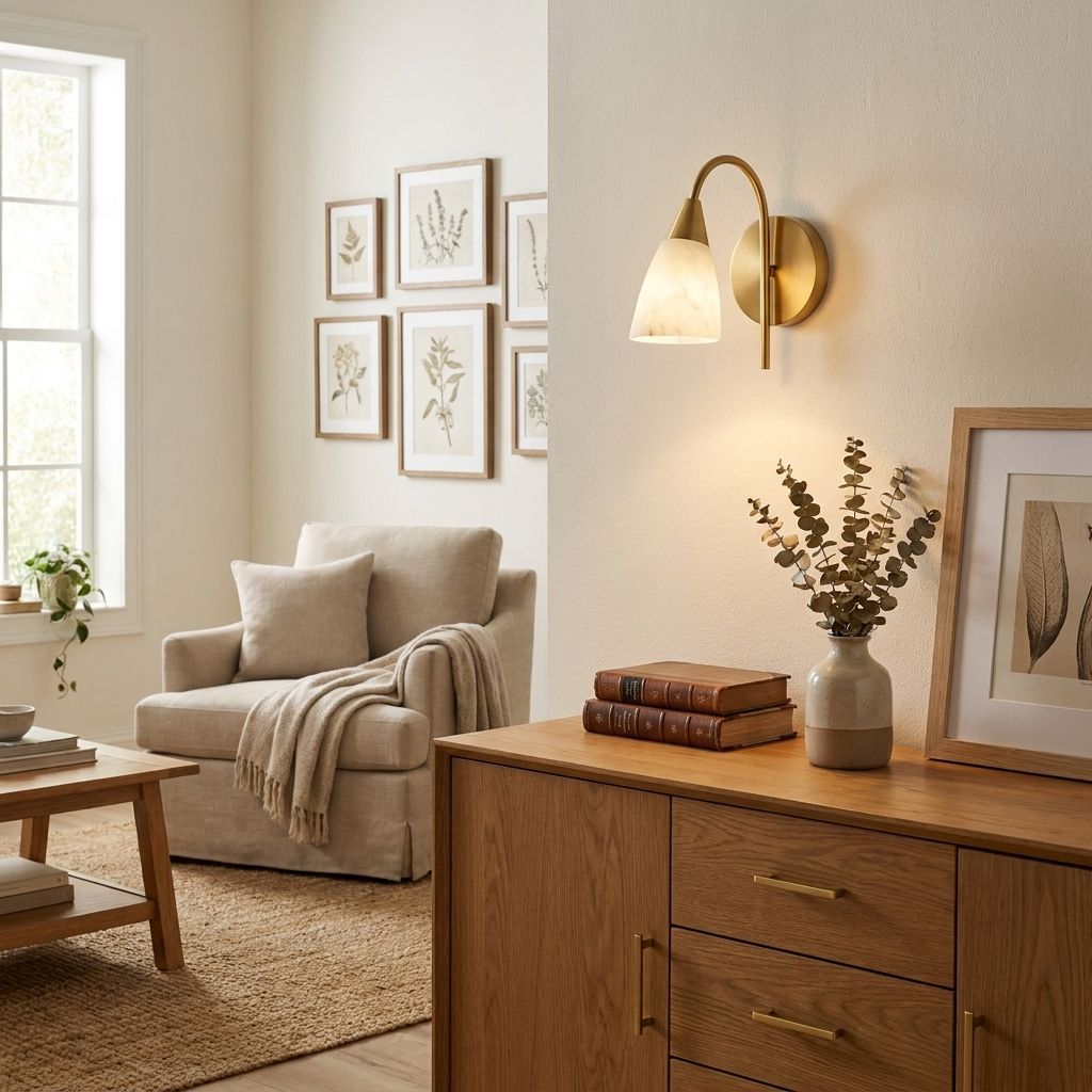 Arch Alabaster Wall Sconce — product view 2