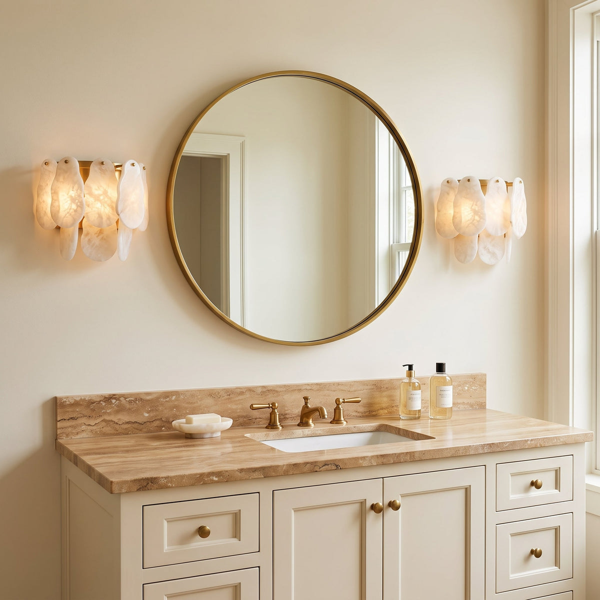 Arolla Irregular Alabaster Wall Sconce — product view 2