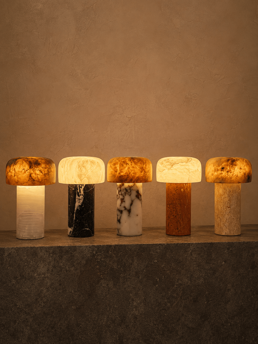 Asteria Natural Stone Rechargeable Table Lamp — product view 2