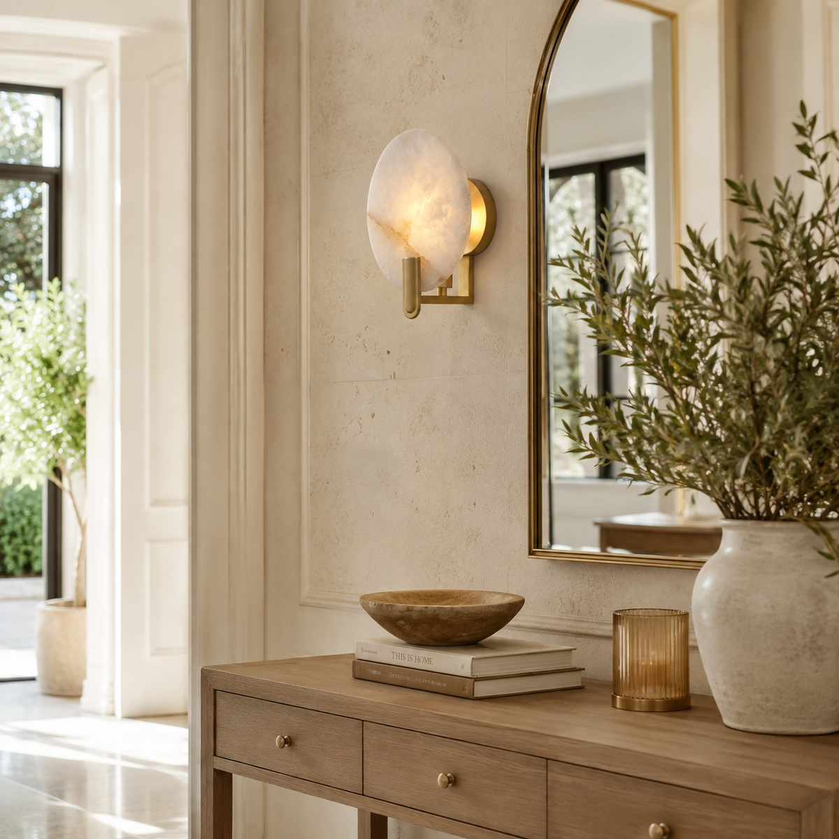 Atherton Alabaster Wall Sconce — product view 2
