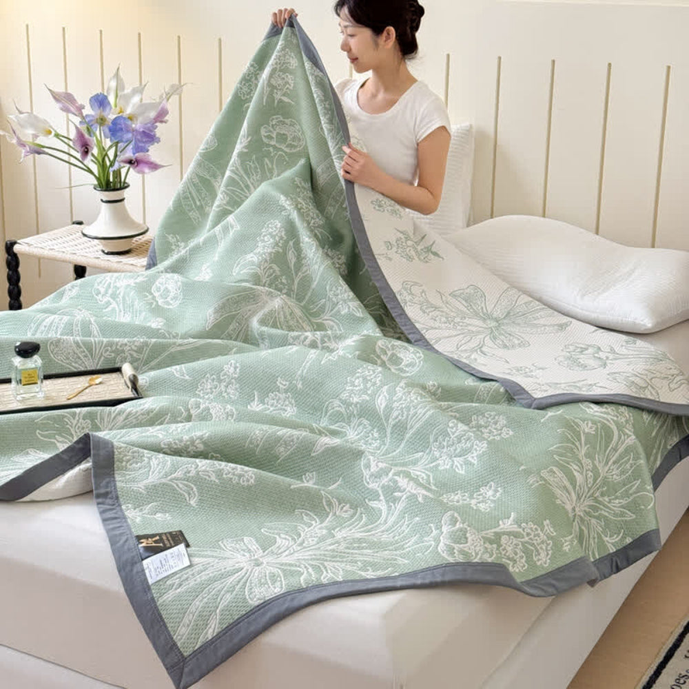 LoungeYard | Aurea Reversible Cotton Gauze Blanket — product view 1
