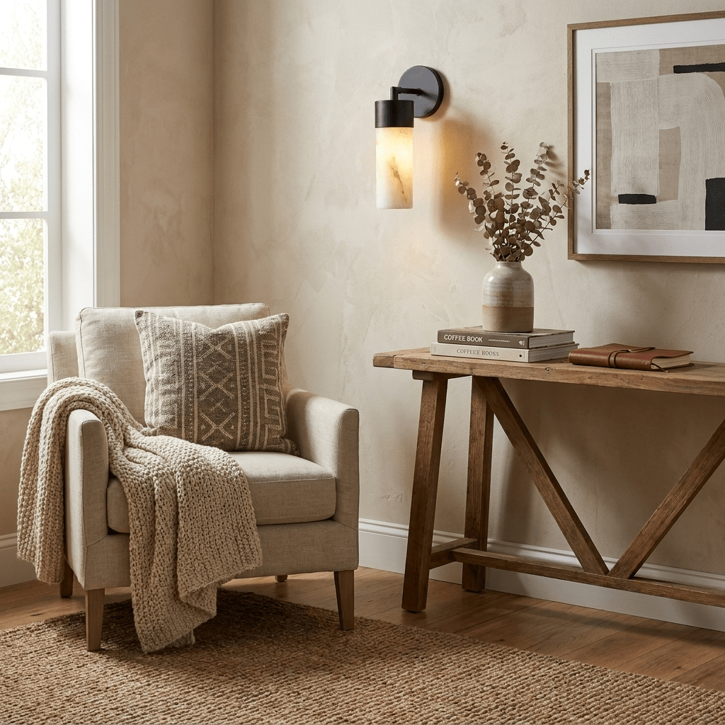 Aurelia Alabaster Cylinder Wall Sconce — product view 7