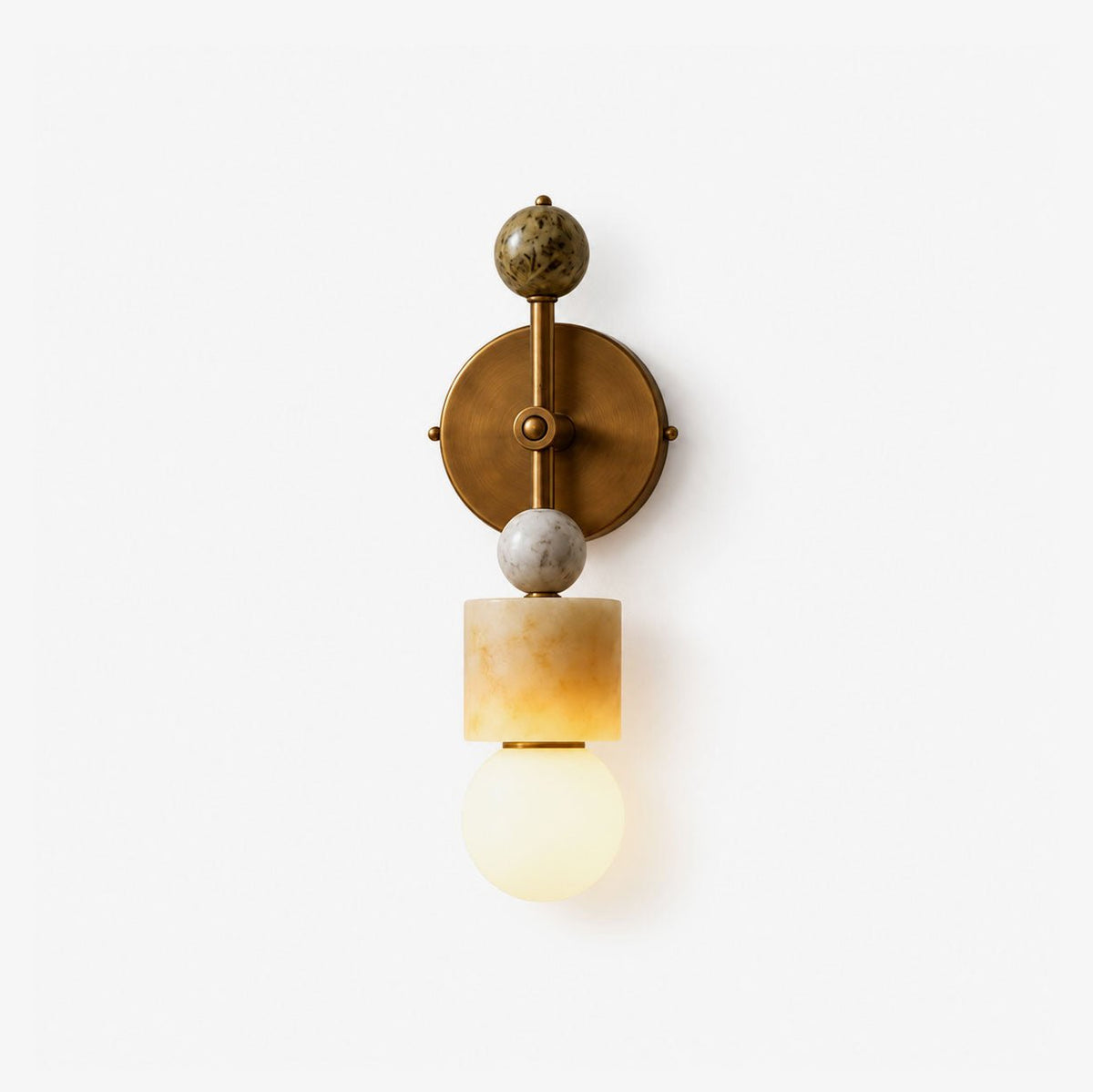 Aurevia Brass Marble Wall Sconce — product view 1